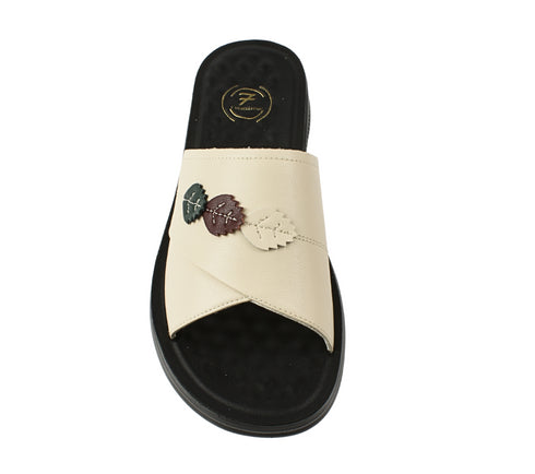 Papuci casual, dama, FORMAZIONE, 3602Q07 bej, piele naturala